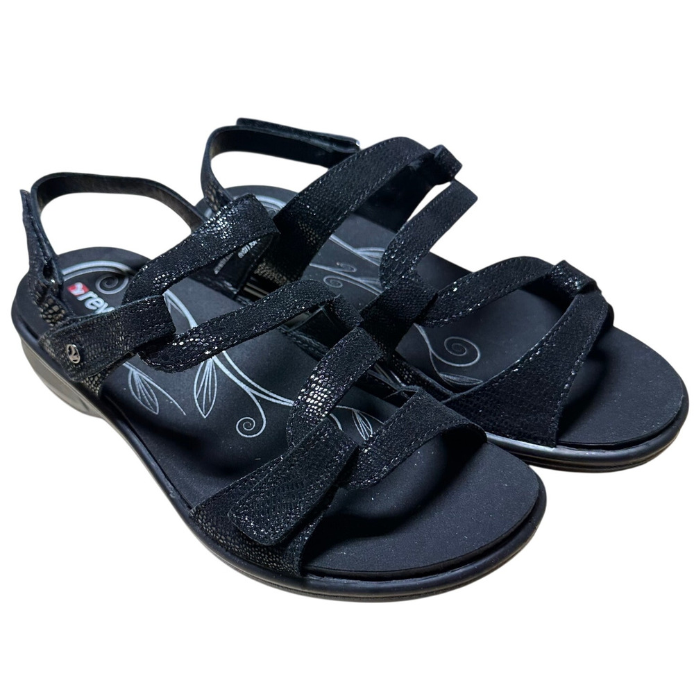Revere Emerald Black Lizard Women's Sandal Size 11 Wide New In Box Condition